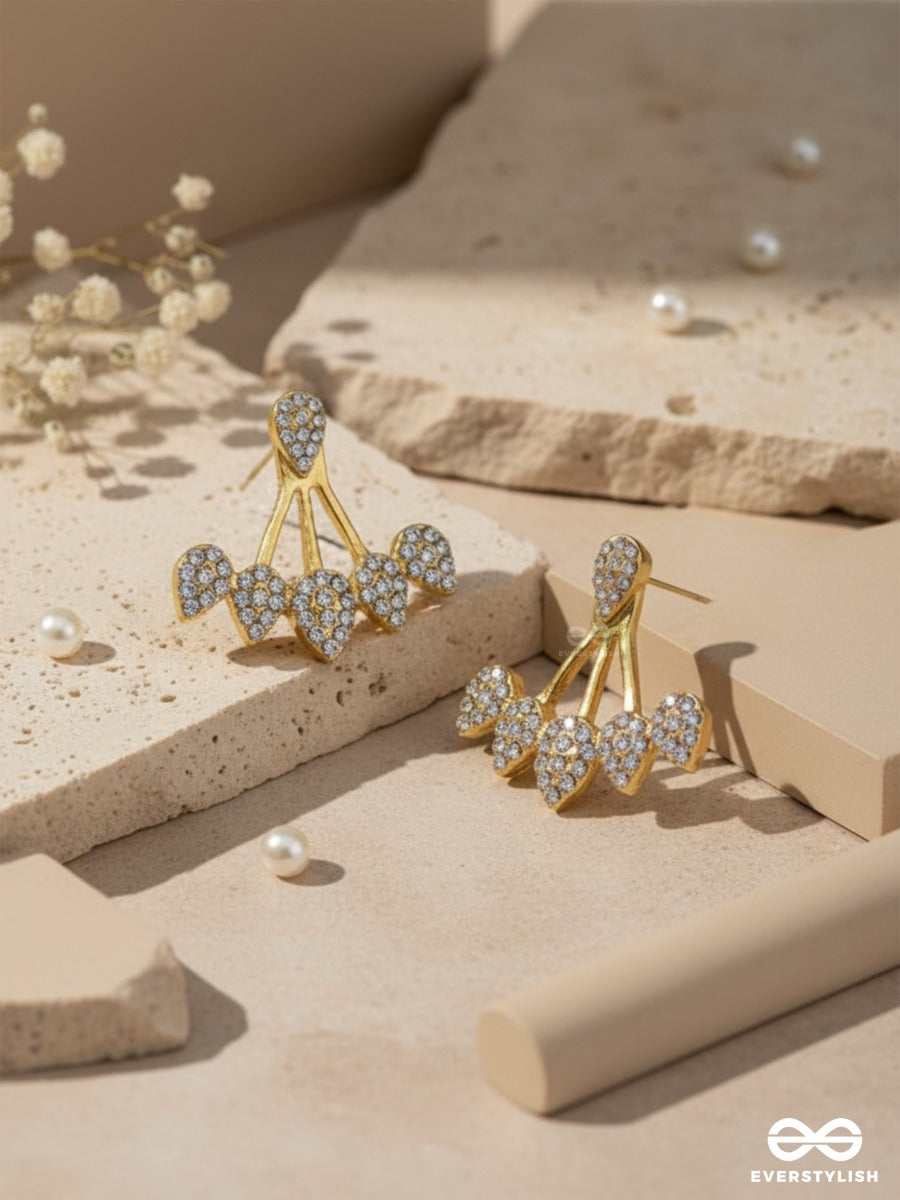 The Arctic Shrub- Golden Rhinestones Ear Jackets