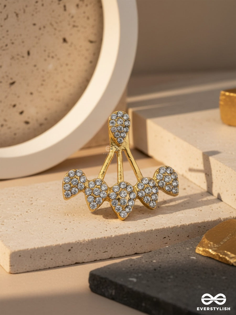 The Arctic Shrub- Golden Rhinestones Ear Jackets