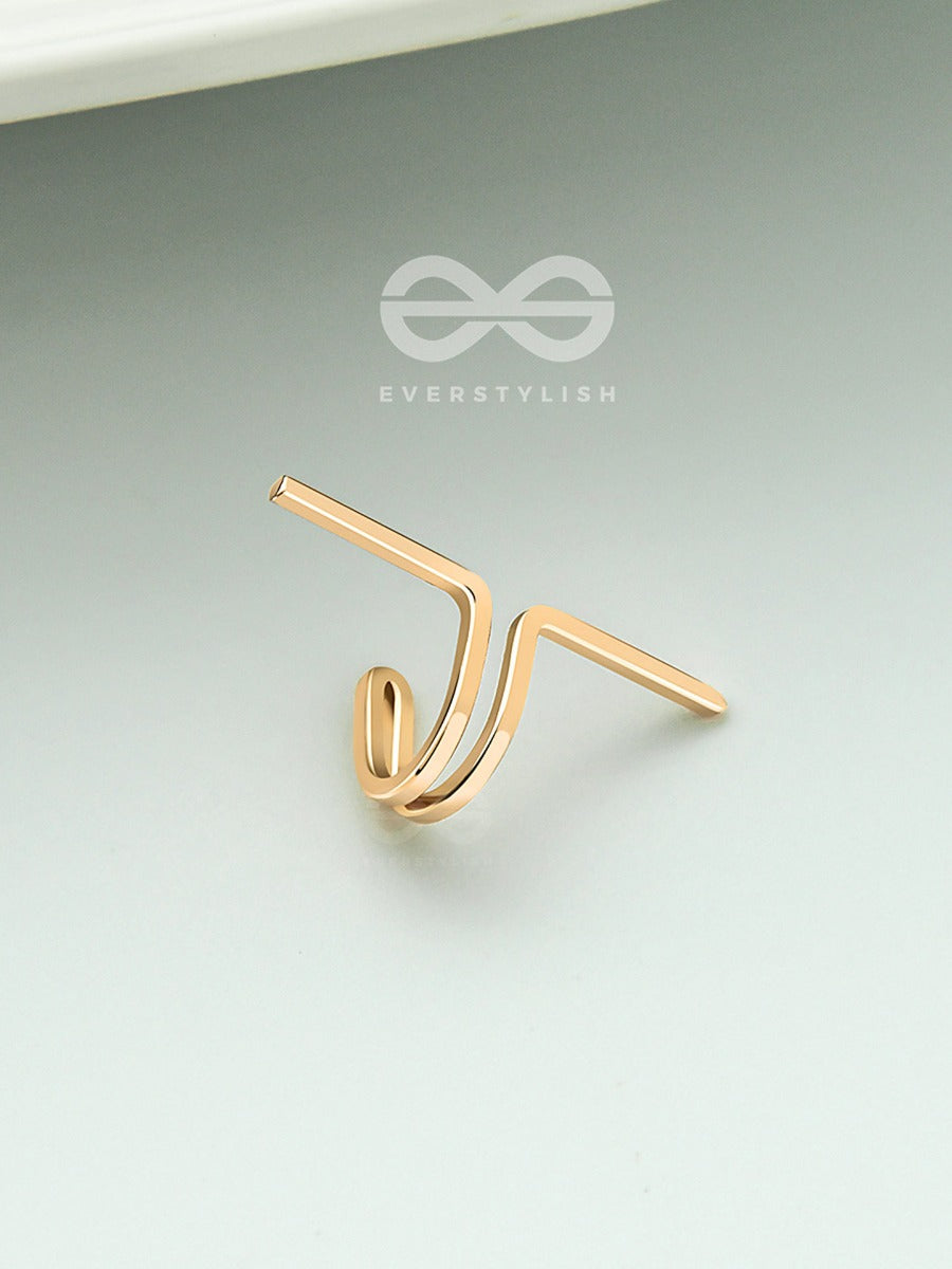 Hooked On Charm- Golden Adjustable Earcuff (One Ear)