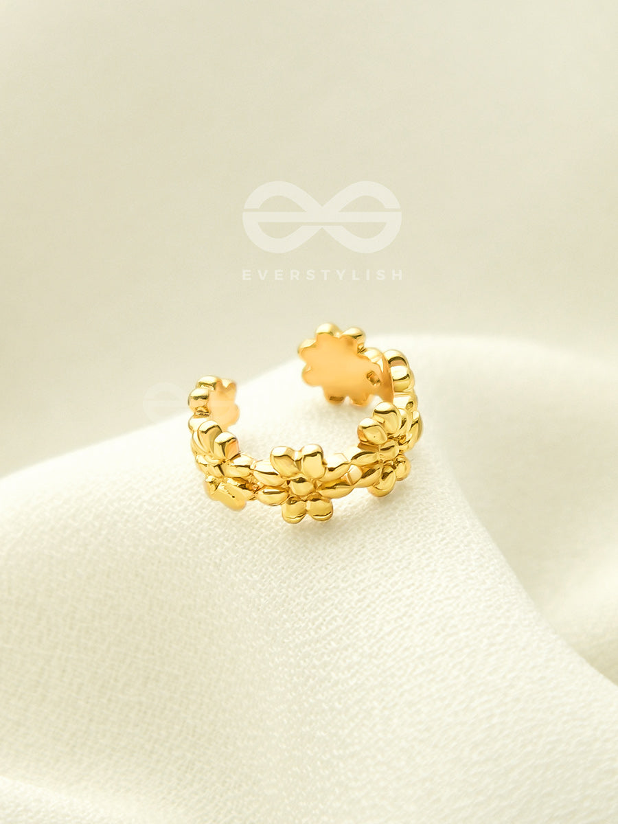 Daisies In A Band- Golden Adjustable Ear Cuff (One Ear)