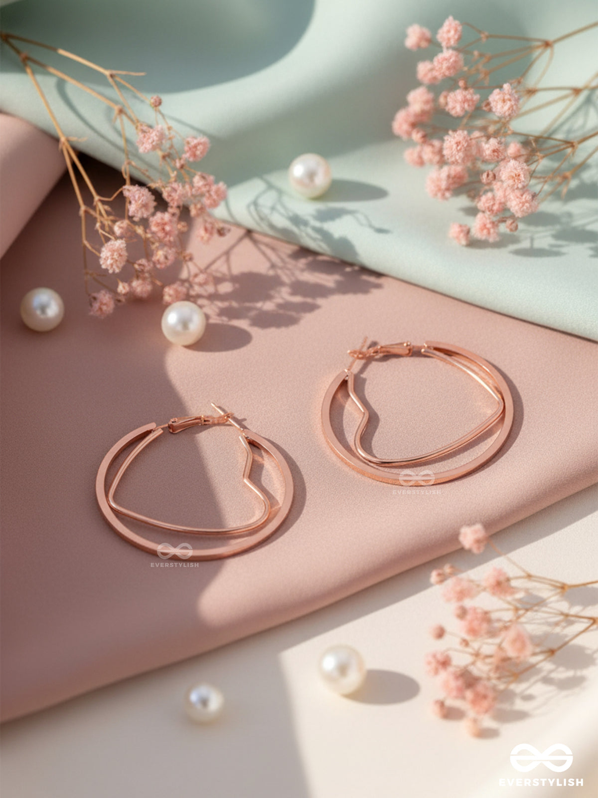 Stuck In A Love-Loop - Rose-Gold Hoop Earrings