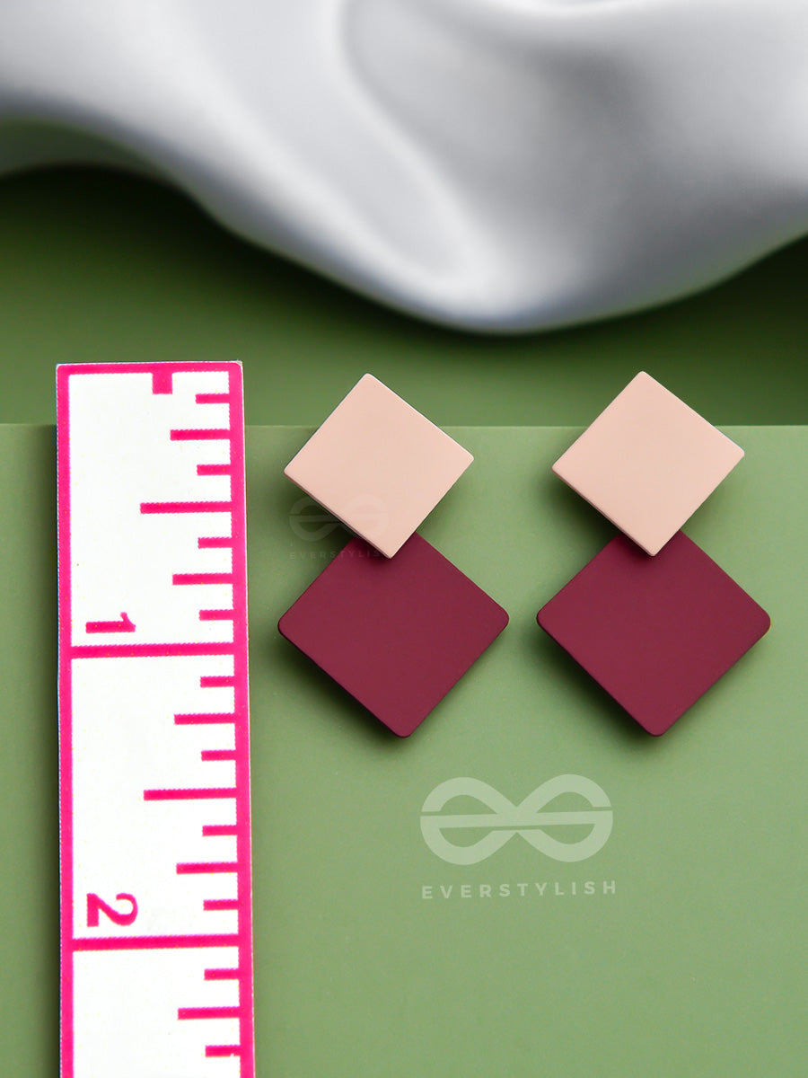 Colourblock Geometric Glam - Statement Dangler Earrings