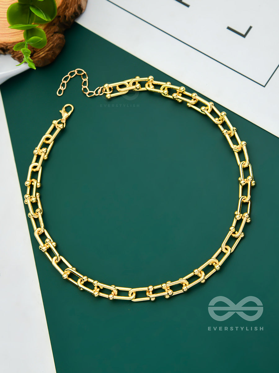 The Trail Of Connection - Golden Statement Neckpiece