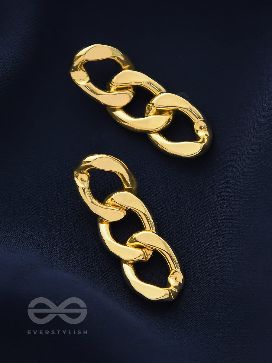 I'm A Badass - Golden Chain Link Earrings