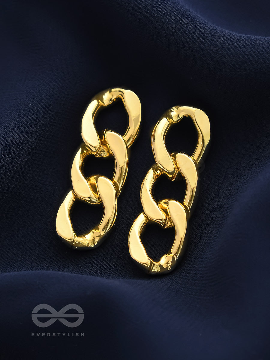 I'm A Badass - Golden Chain Link Earrings