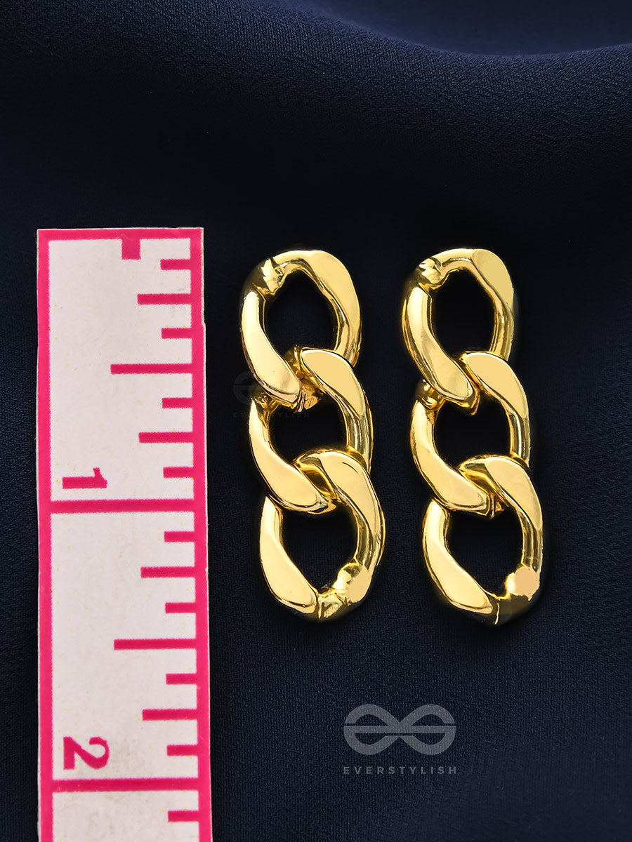 I'm A Badass - Golden Chain Link Earrings