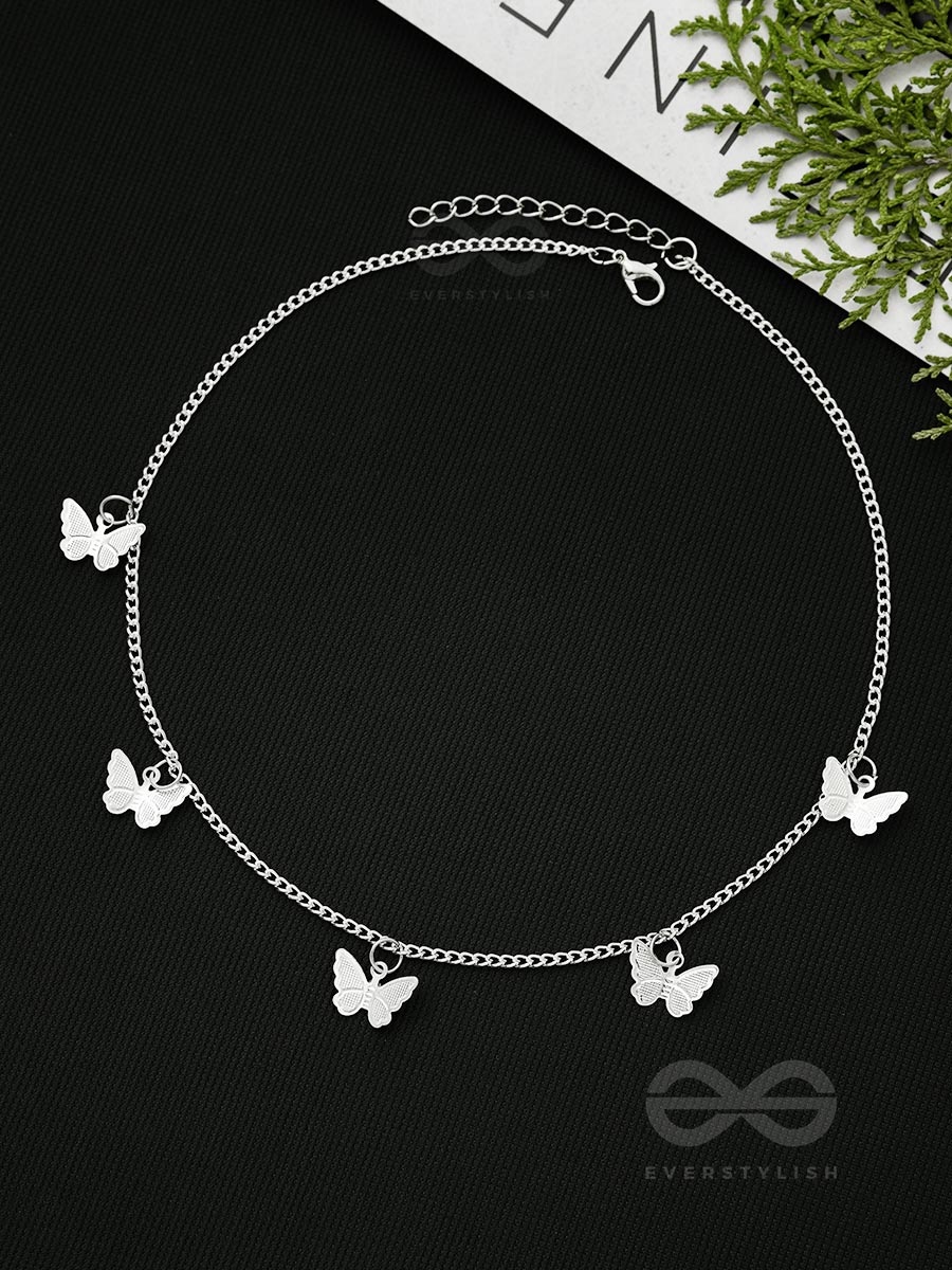 The Beguiling Butterflies - Statement Silver Neckpiece