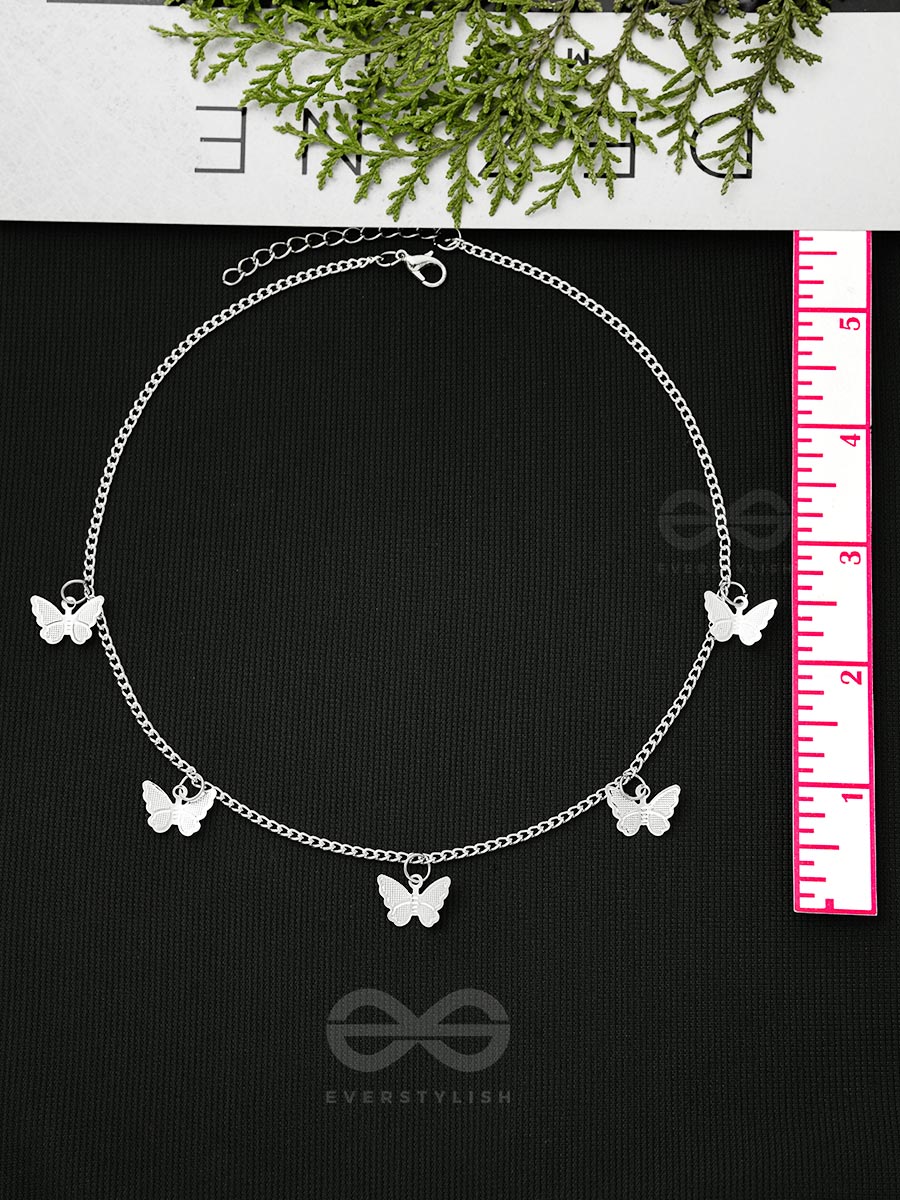 The Beguiling Butterflies - Statement Silver Neckpiece