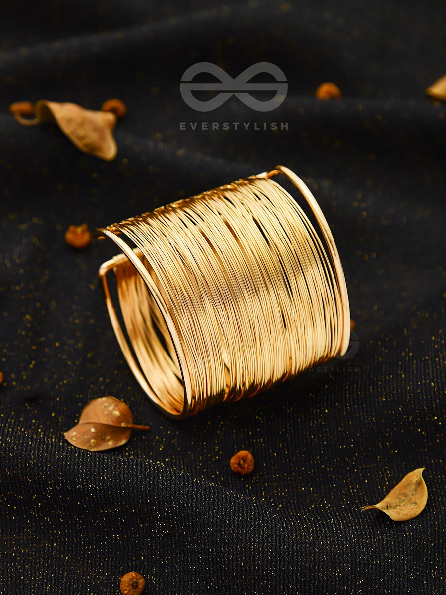 "Spun Of Gold" - Statement Golden Bracelet