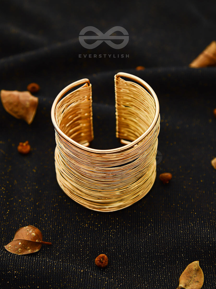"Spun Of Gold" - Statement Golden Bracelet