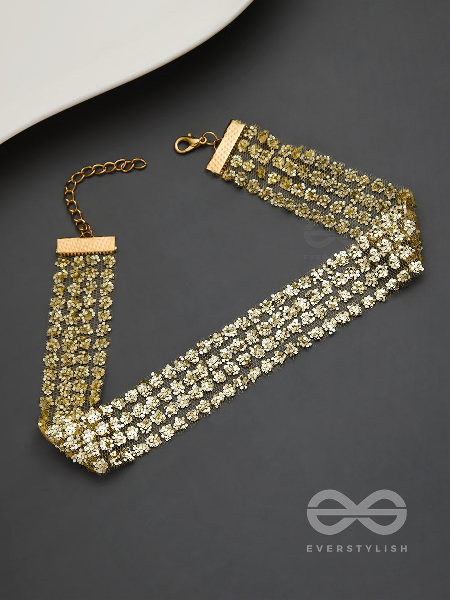 Shimmer On My Neck - Statement Golden Choker