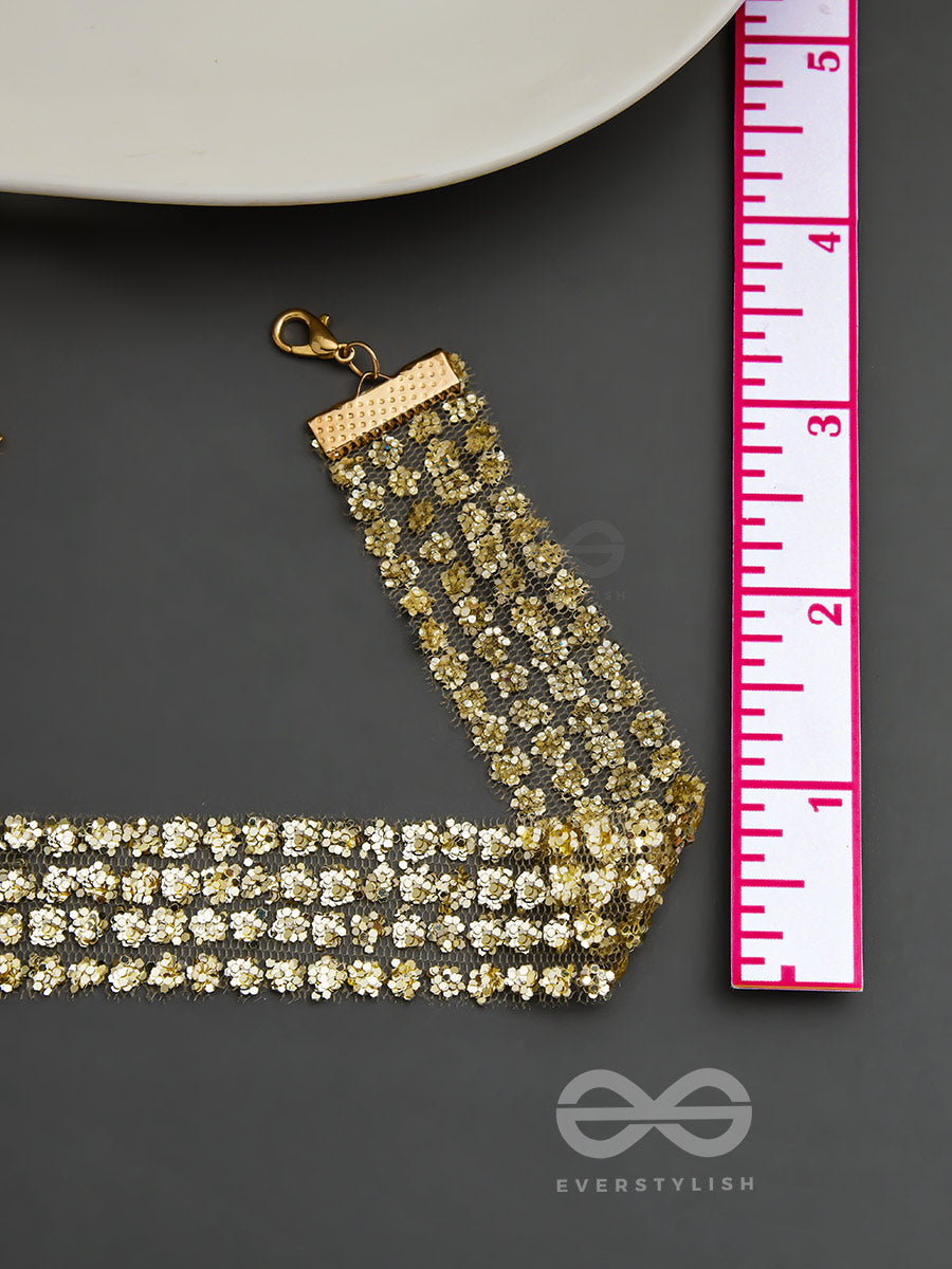 Shimmer On My Neck - Statement Golden Choker