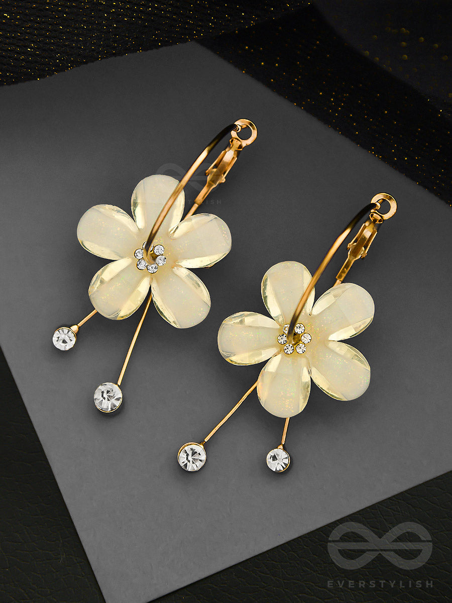 The Floral Glamour - Statement Golden Danglers