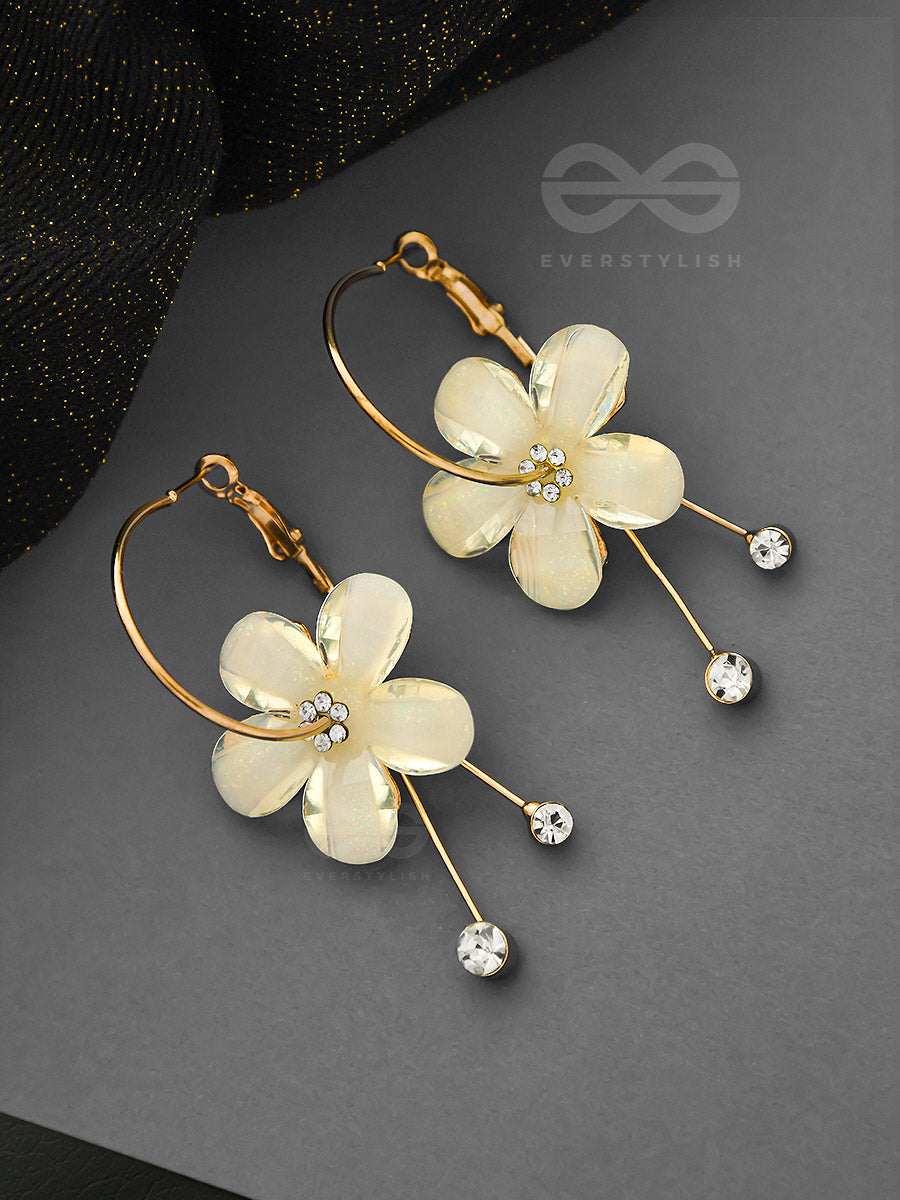The Floral Glamour - Statement Golden Danglers