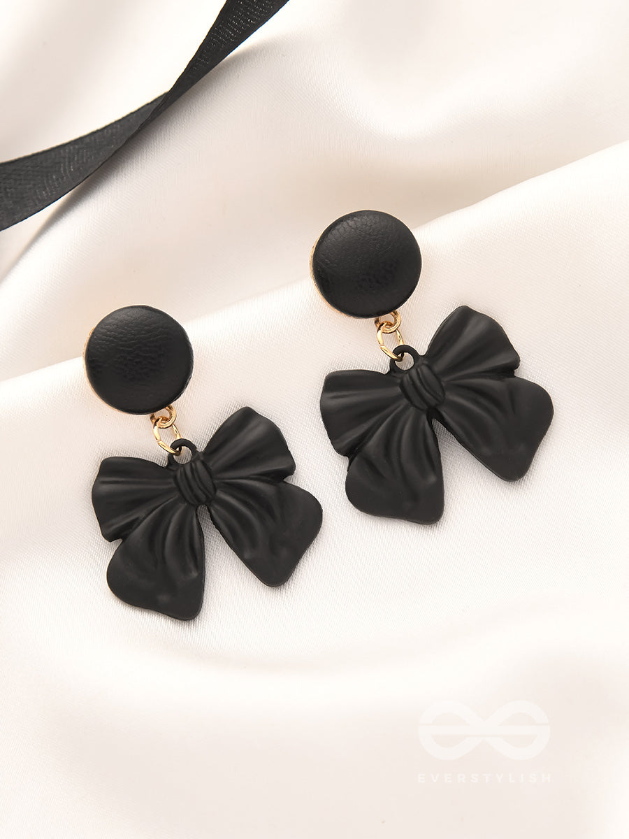 Take A Bow - Statement Earrings (Black)
