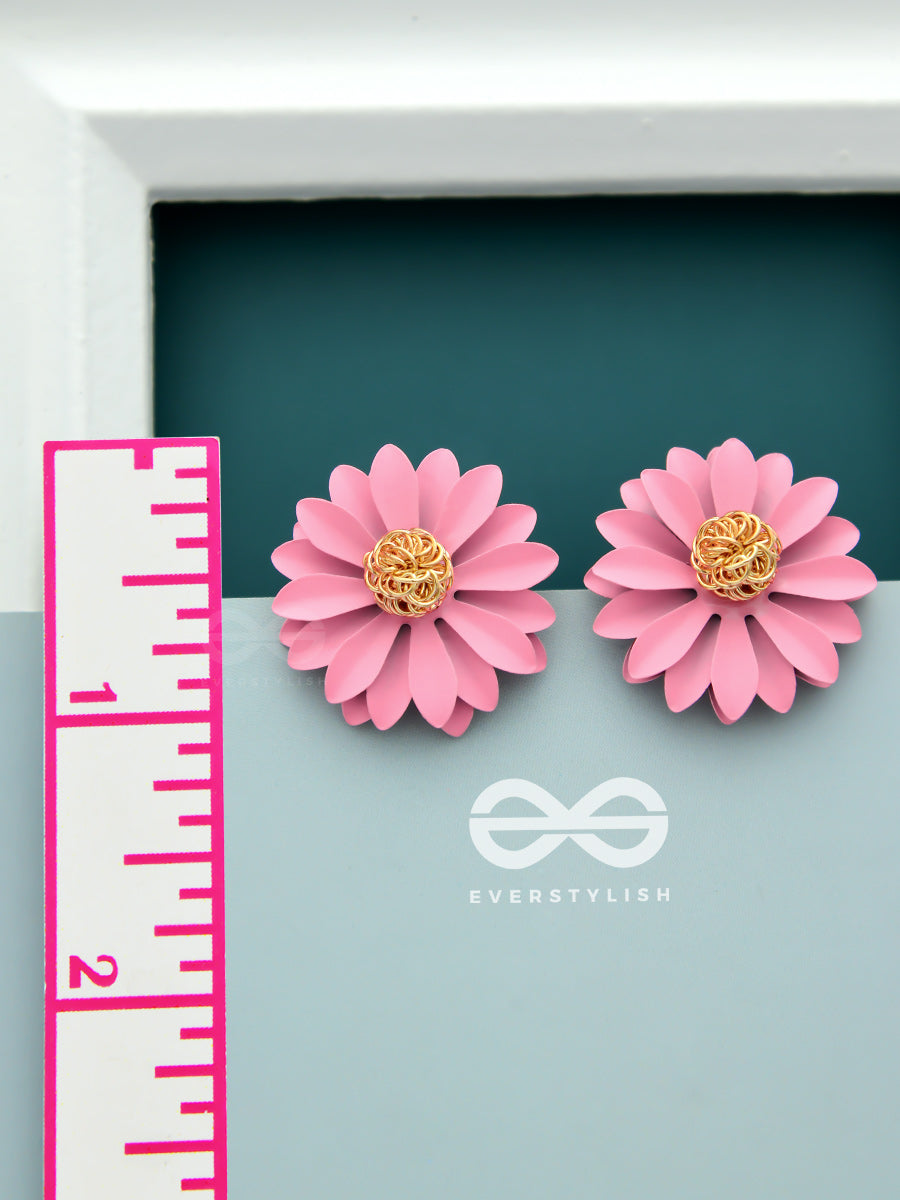 Blooming Blossoms - Statement Stud Earrings (Taffy)