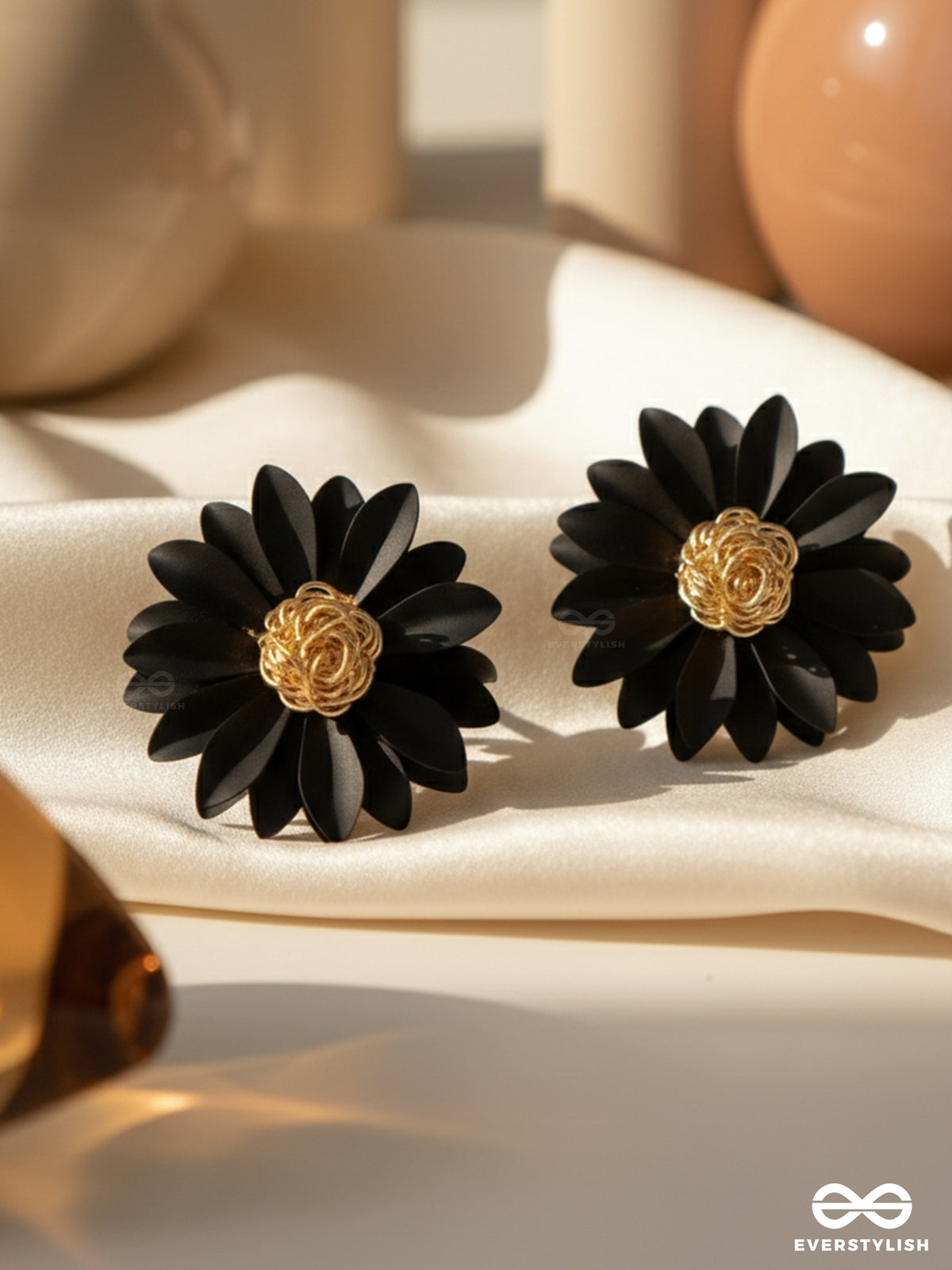 Bloom In Darkness - Statement Stud Earrings