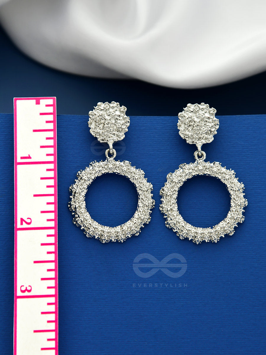 Shimmering Solar Flares - Silver Statement Earrings