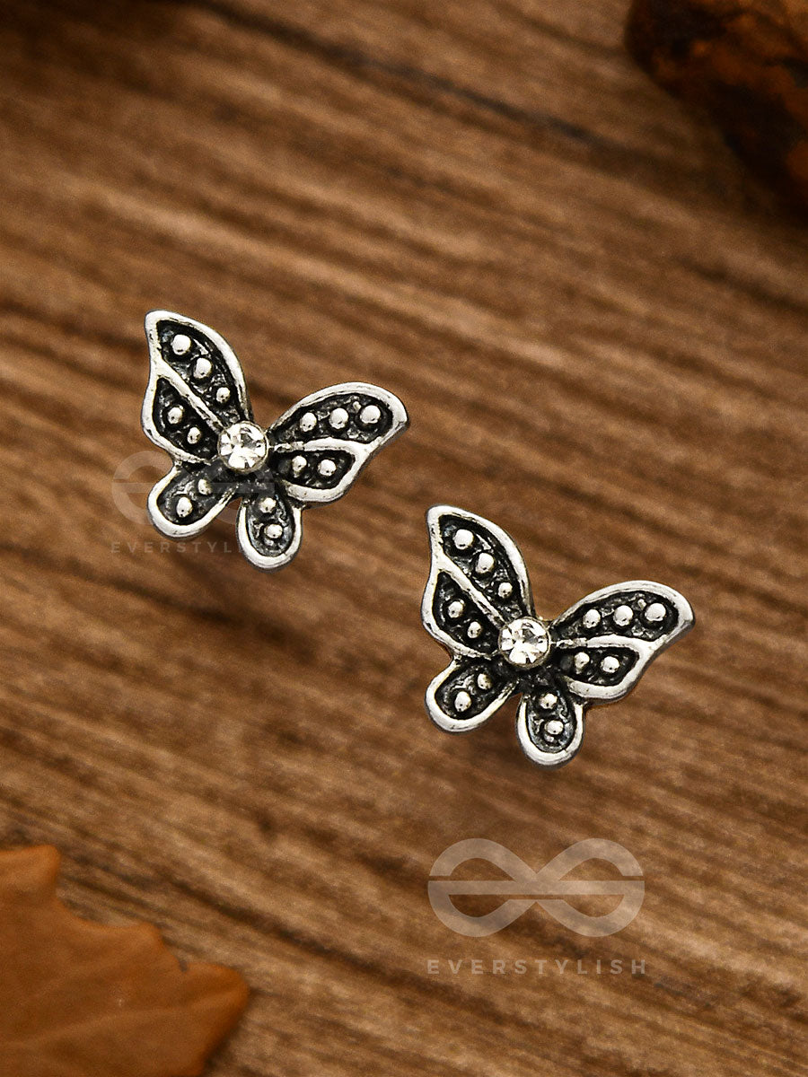 The Little Shimmery Butterfly Studs - Tiny Trinket Earrings