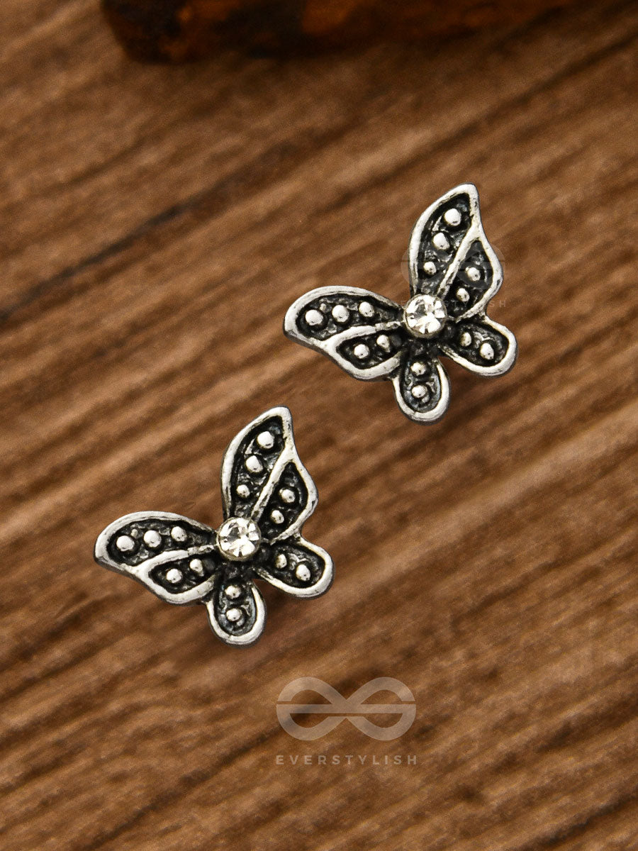 The Little Shimmery Butterfly Studs - Tiny Trinket Earrings