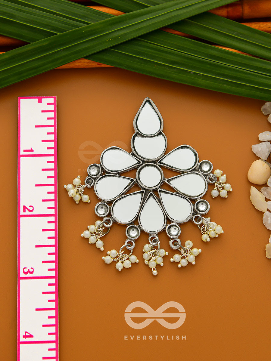 The Flowers Of Reflection- Statement Mirror Earrings