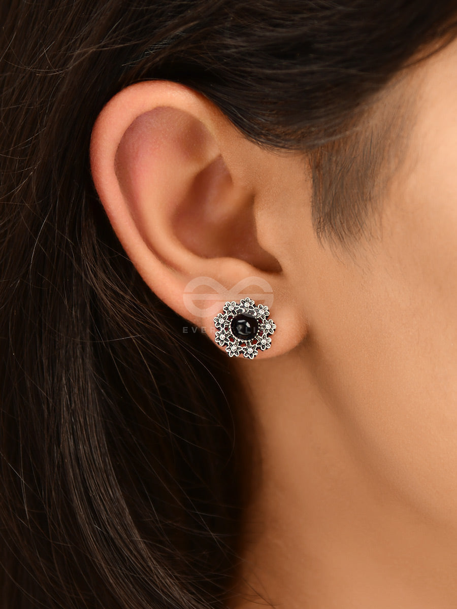 Onyx In A Garden - Tiny Trinket Earrings