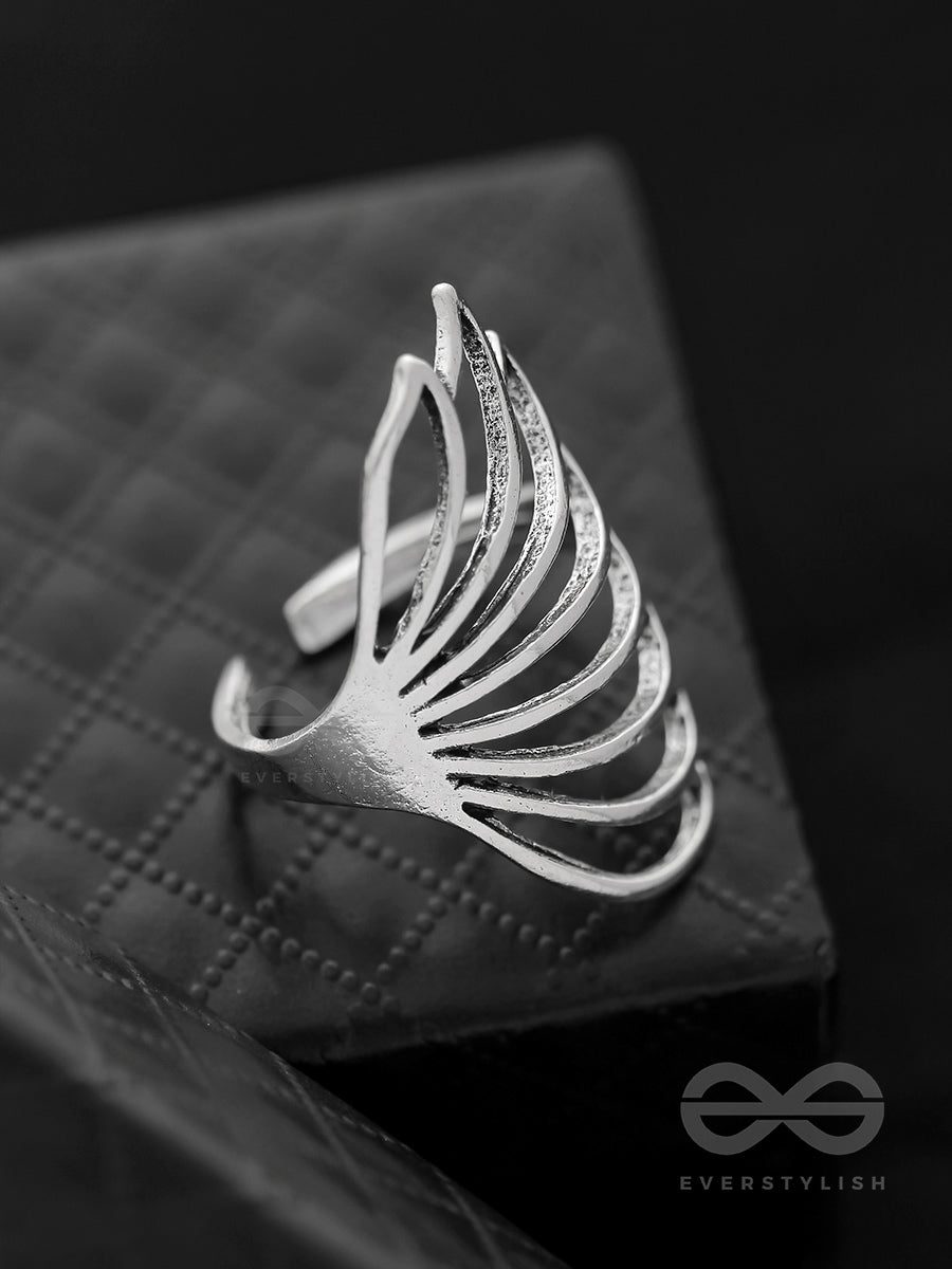 The Wing Feather Saga- Statement Silver Ring