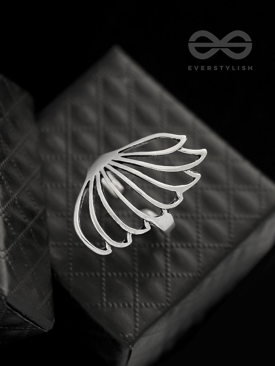 The Wing Feather Saga- Statement Silver Ring