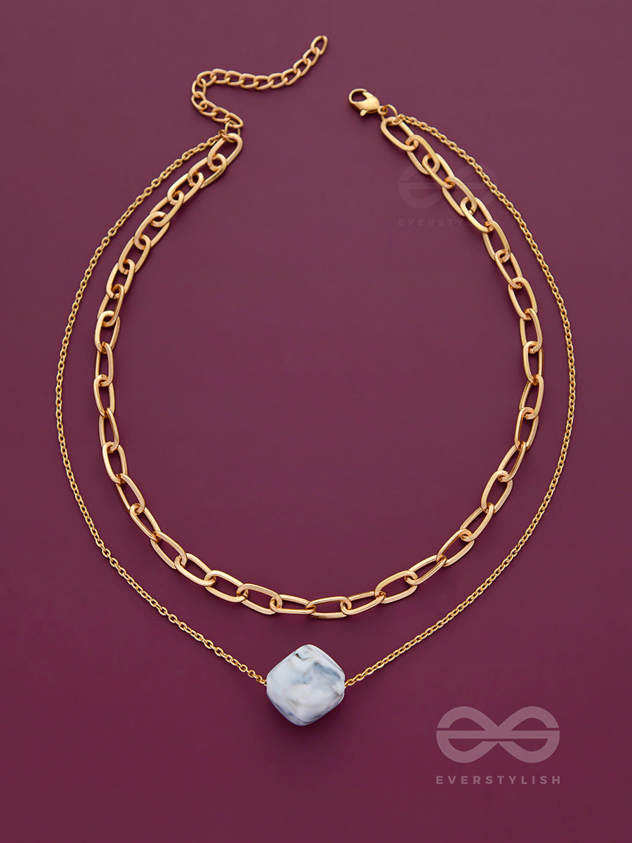 The Marble Marvel - Golden Multi-Layered Neckpiece