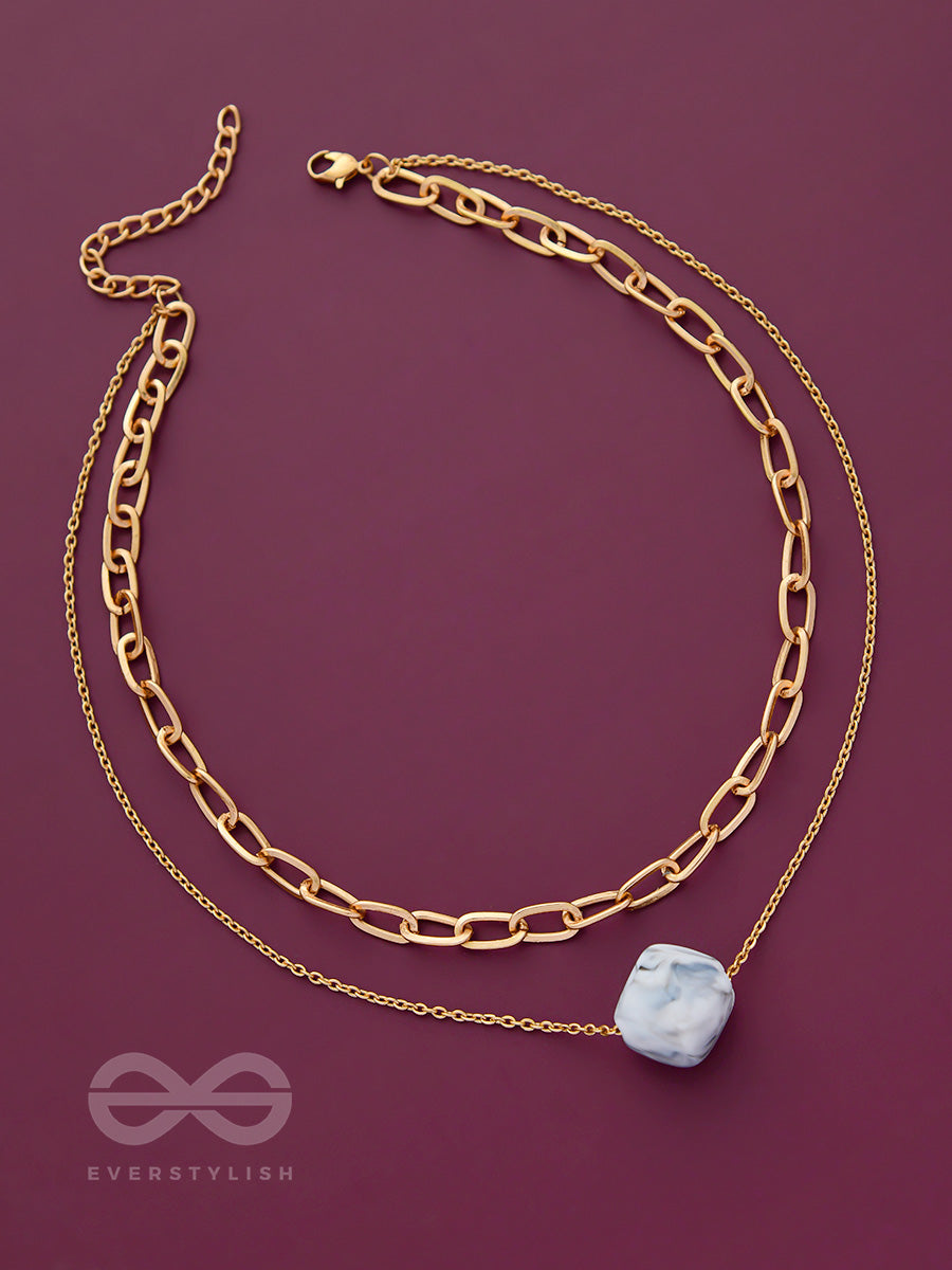 The Marble Marvel - Golden Multi-Layered Neckpiece