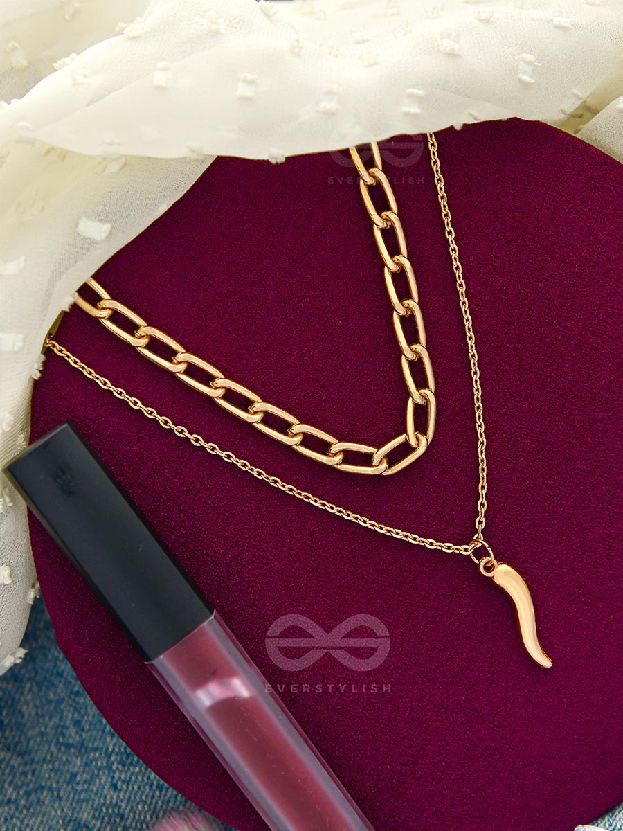 The Golden Quirk- Layered Statement Neckpiece With Anti-Tarnish Coating