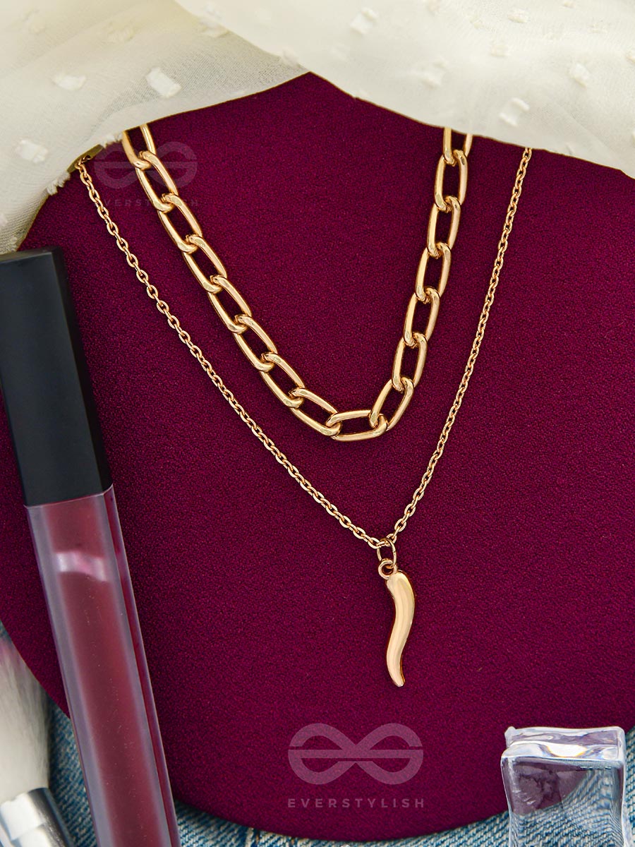 The Golden Quirk- Layered Statement Neckpiece With Anti-Tarnish Coating