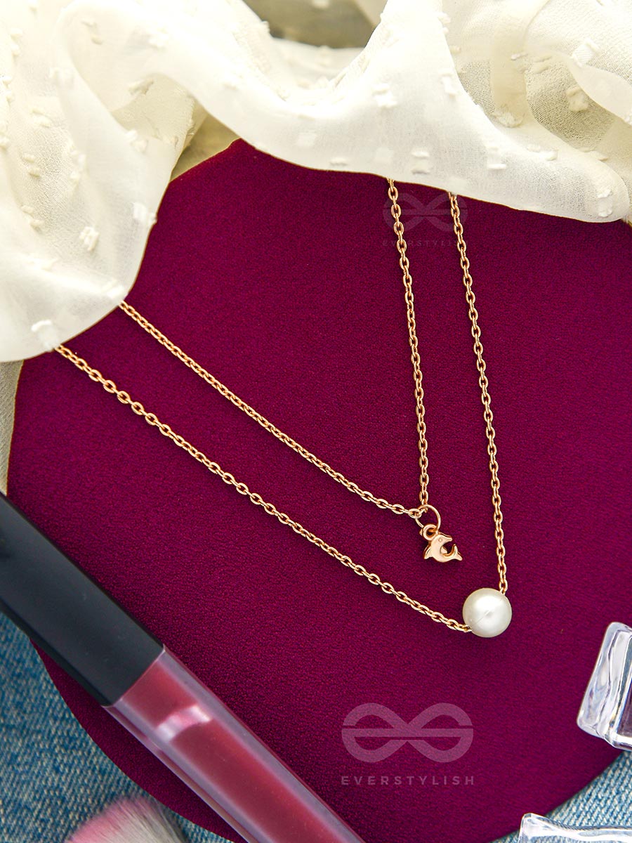 The Aquatic Wonders - Golden Layered Neckpiece With Anti-Tarnish Coating