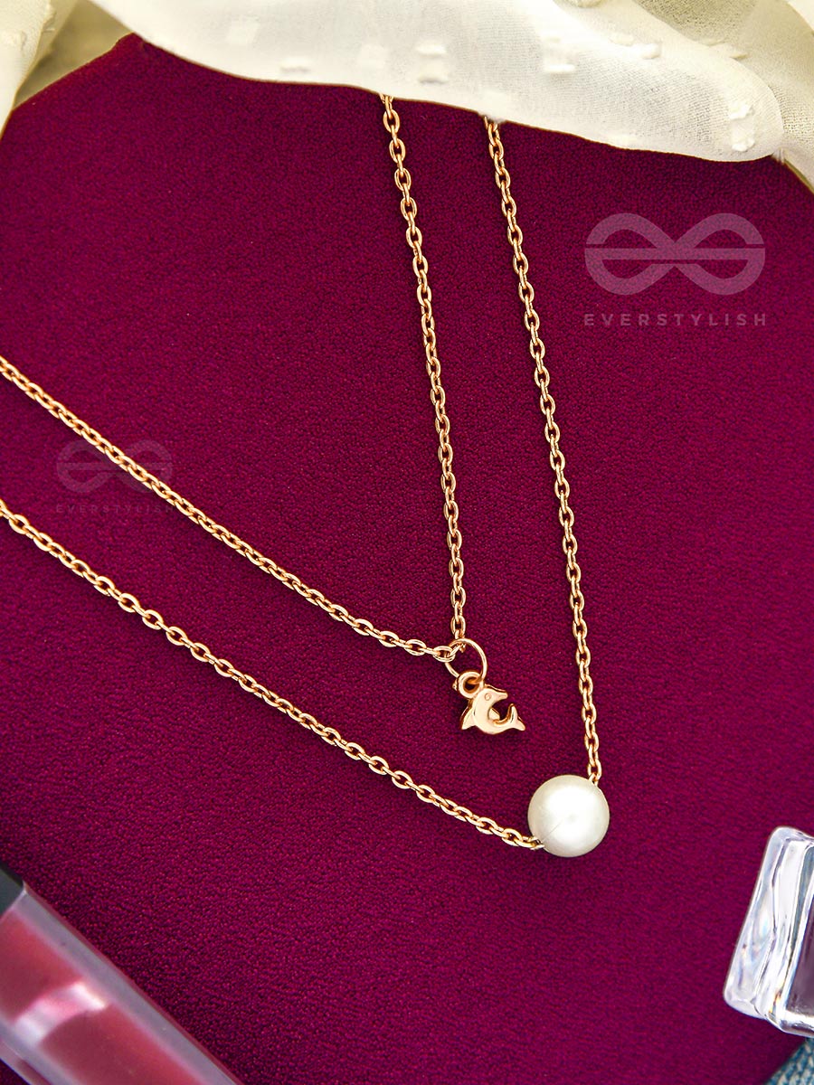 The Aquatic Wonders - Golden Layered Neckpiece With Anti-Tarnish Coating