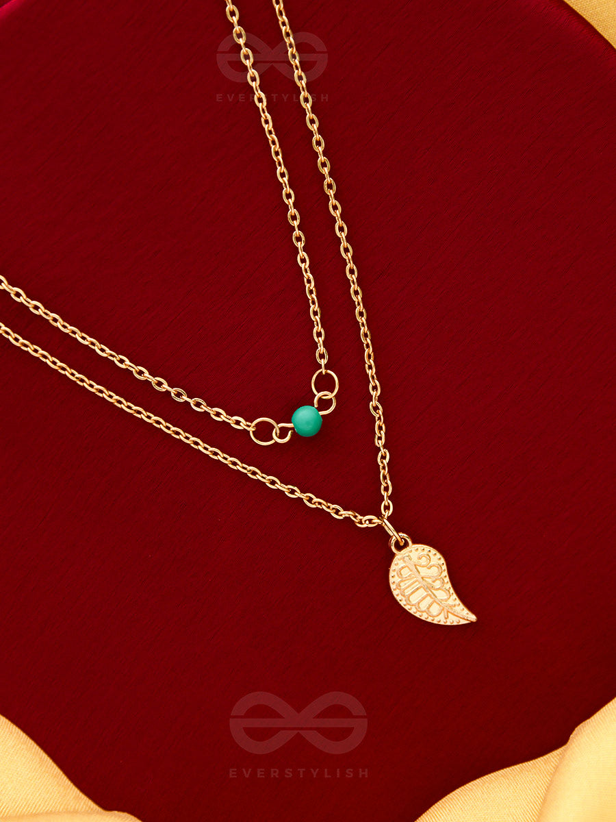 The Turquoise Leaflet - Multilayered Statement Neckpiece With Anti-Tarnish Coating