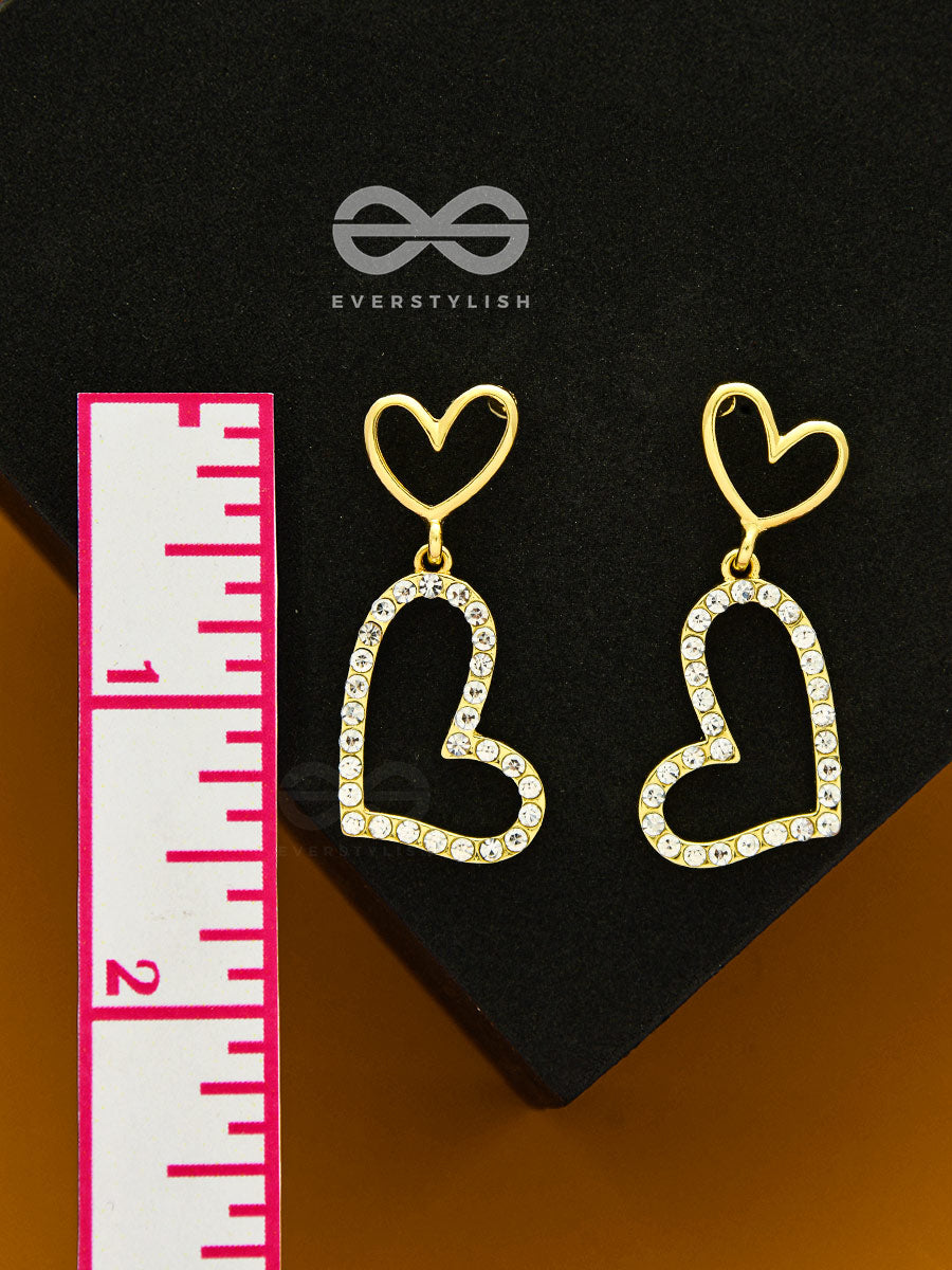 Radiant At Heart- CZ Stones Studded Golden Earrings