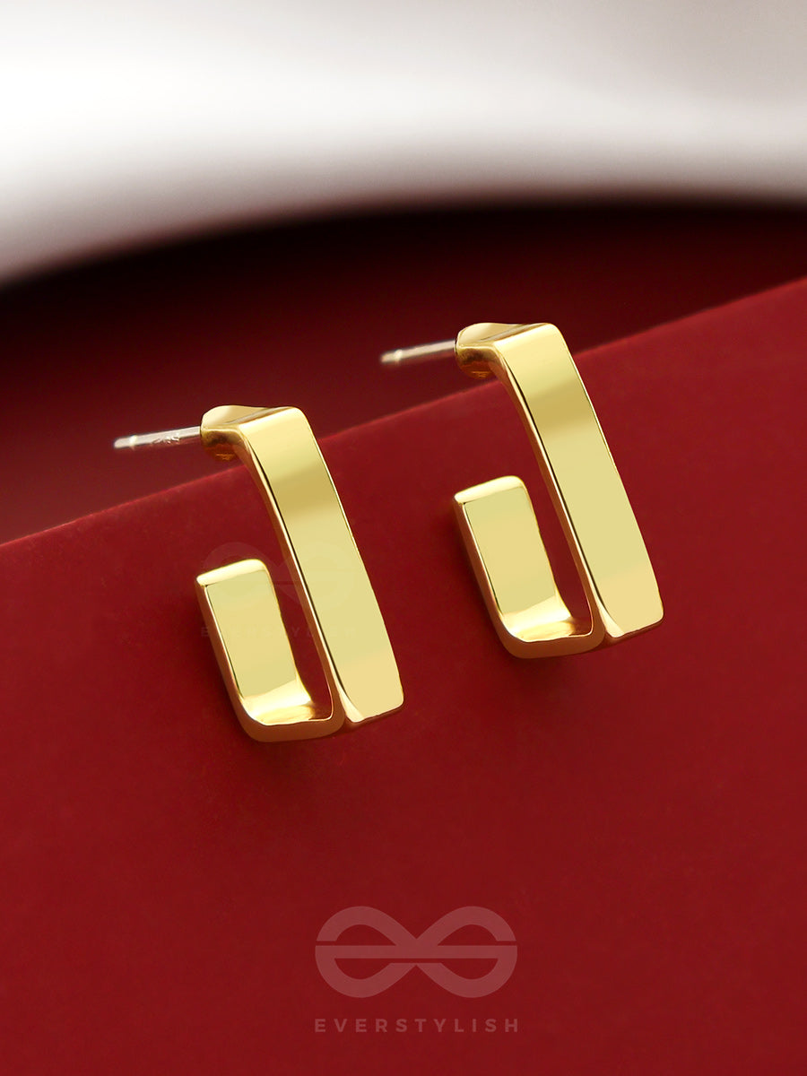 Hooked On Charm- Golden Earrings