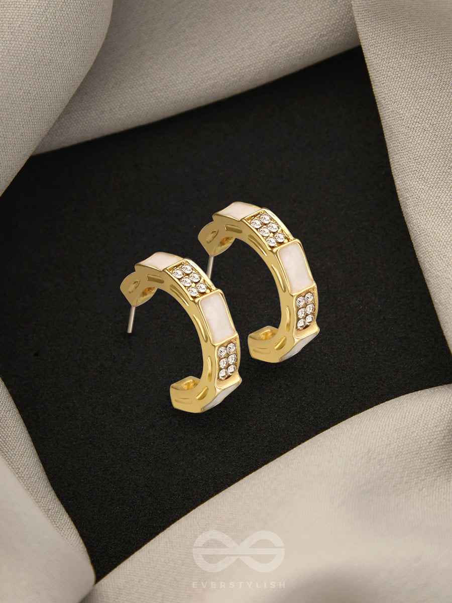 The Crooked Charm- Golden Rhinestones Earrings
