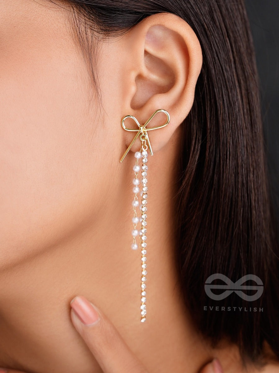 Bow N Arrow- Golden Beads Earrings