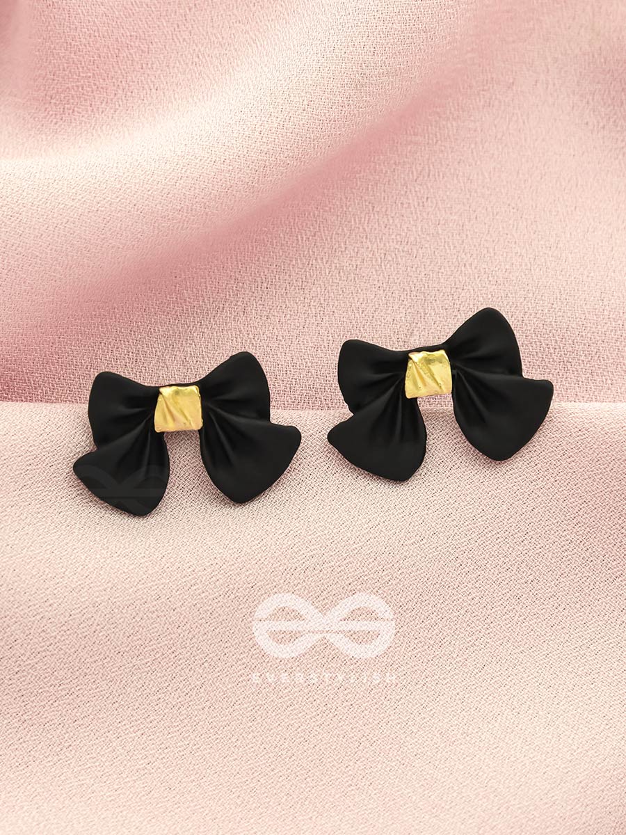 The Bow-Wow- Black And Golden Earrings