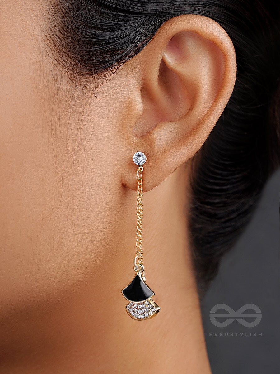 The Pendulum Effect- Black And Golden Earrings