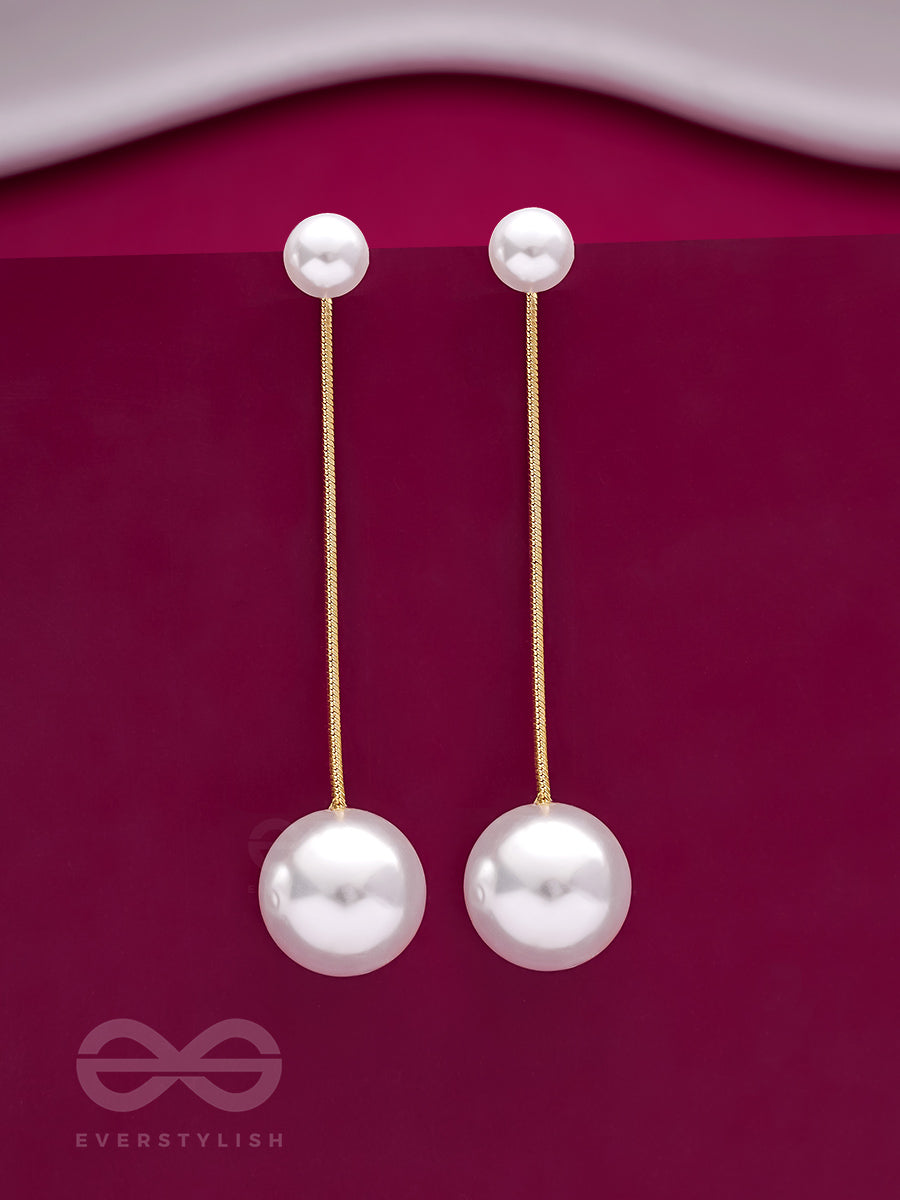 The Pearly Reflection- Golden Pearl Earrings
