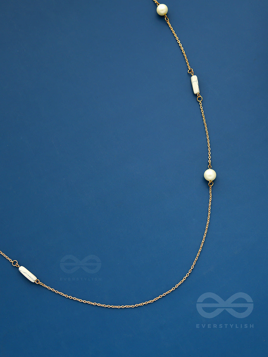 Pearls N Pebbles - Golden Pearl Necklace With Anti-Tarnish Coating