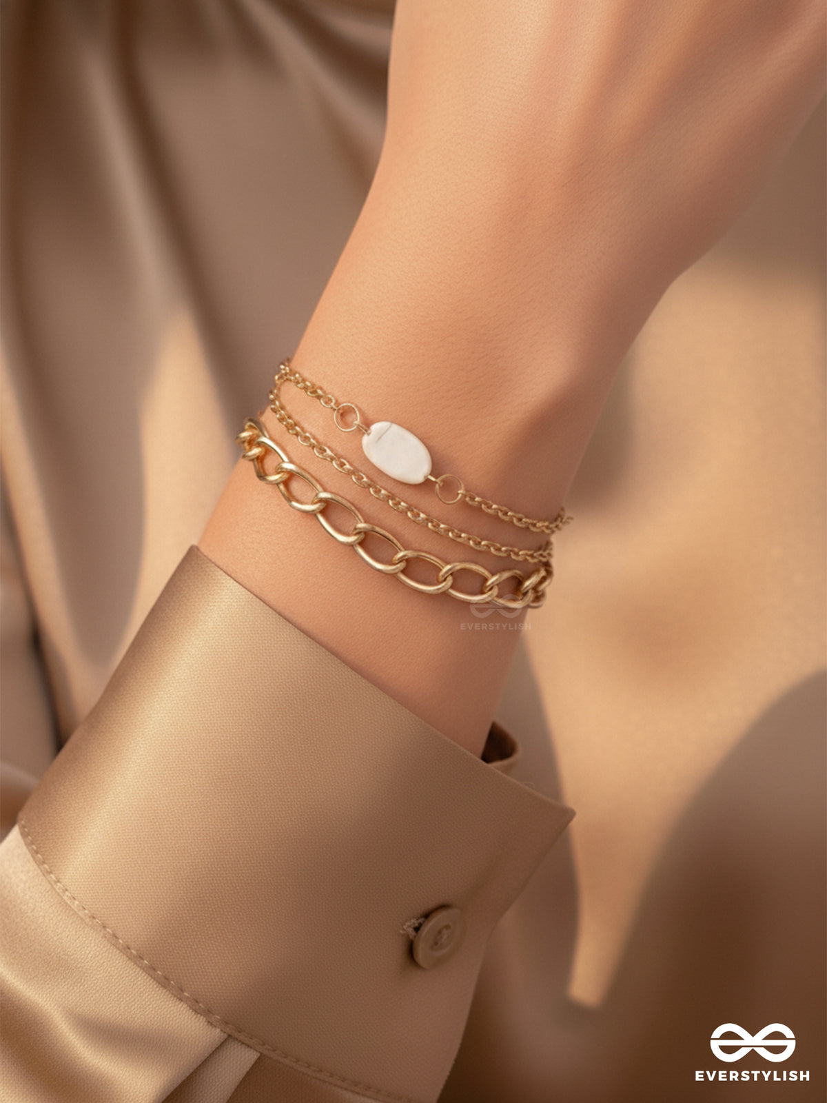 Stoned With Style- Golden Stone Bracelet