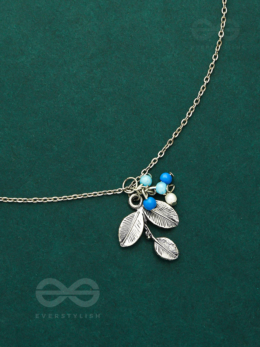 Frozen Forest- Silver And Blue Beads Necklace