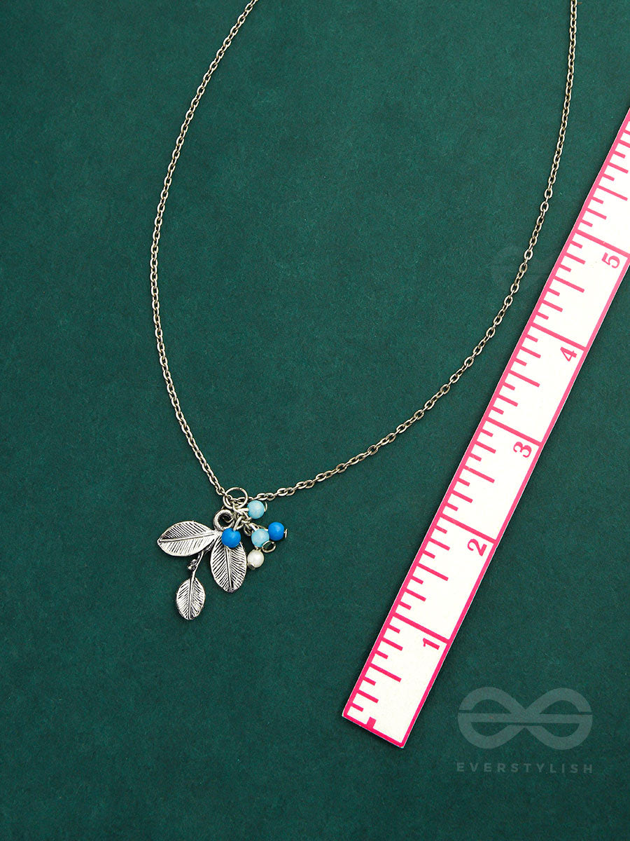 Frozen Forest- Silver And Blue Beads Necklace
