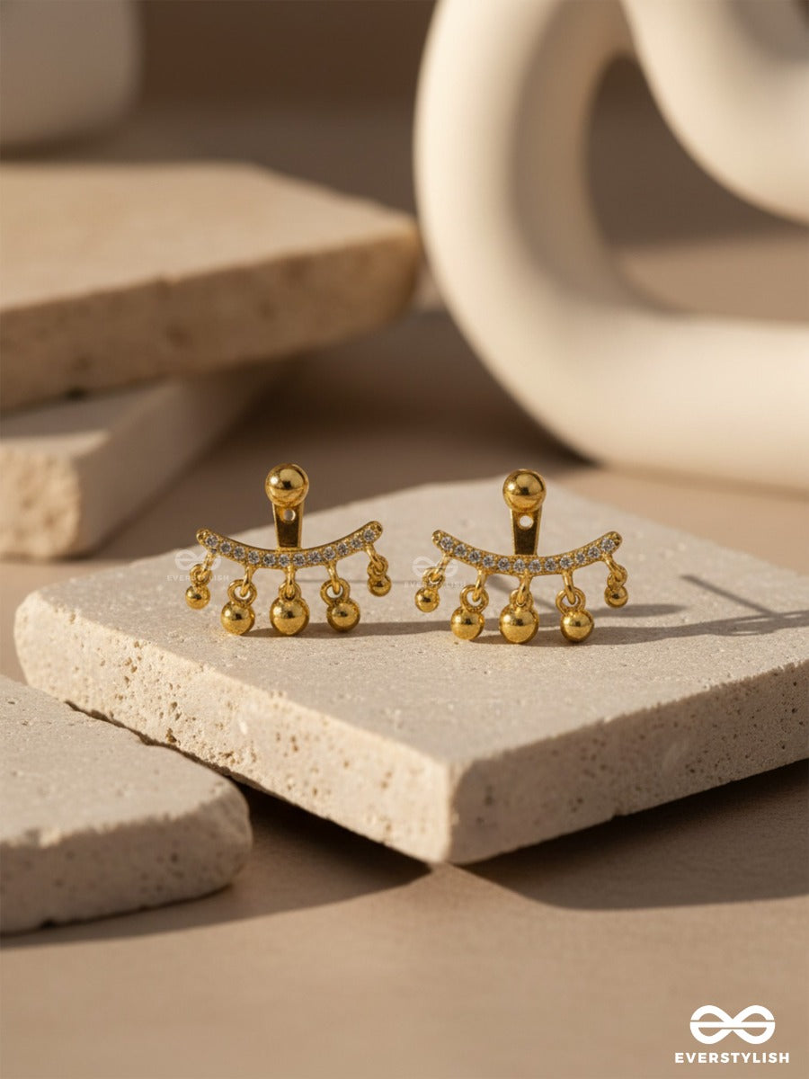 The Capsized Crown- Golden Rhinestone Ear Jackets