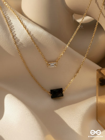 The Dark Reflection- Golden Layered Necklace With Anti-Tarnish Coating