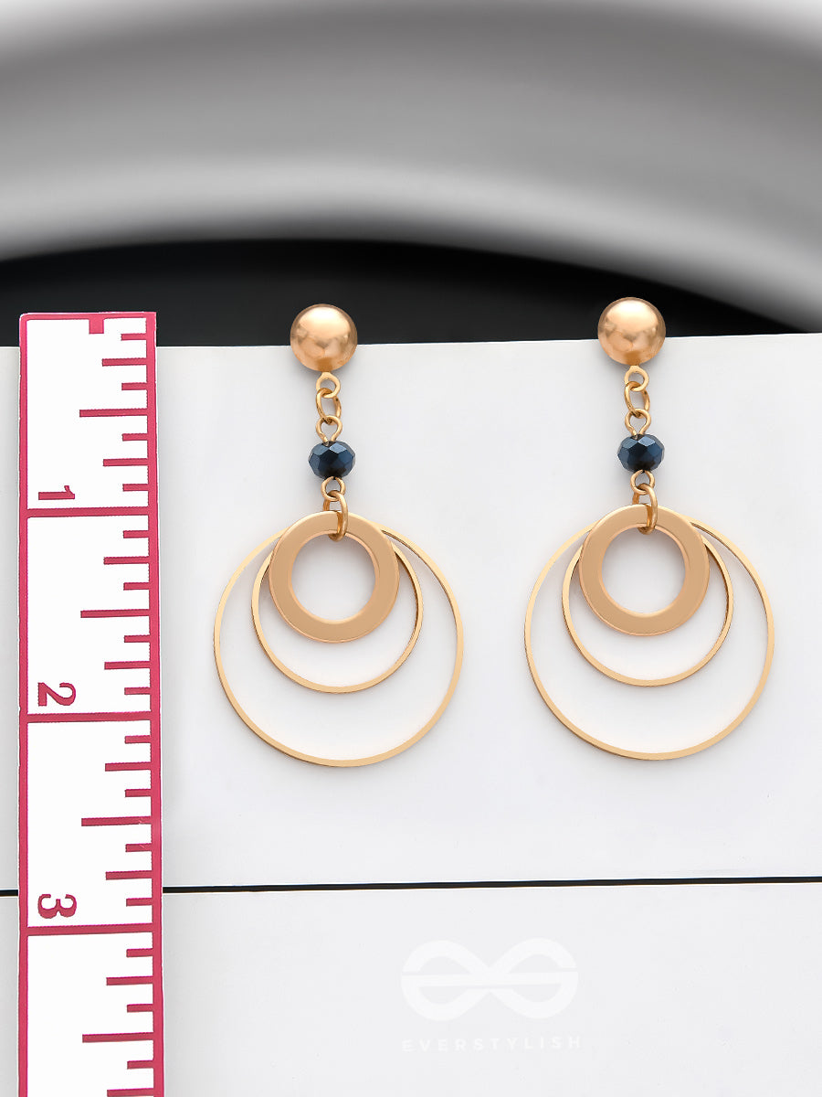 The Mystical Maze- Golden Beads Earrings