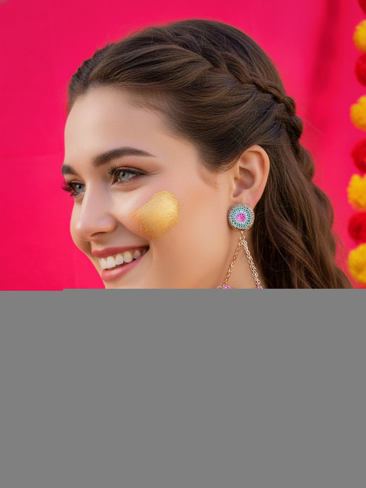 Idhant- The Luminous- Sequins And Beads Embroidered Earrings (Multicoloured)